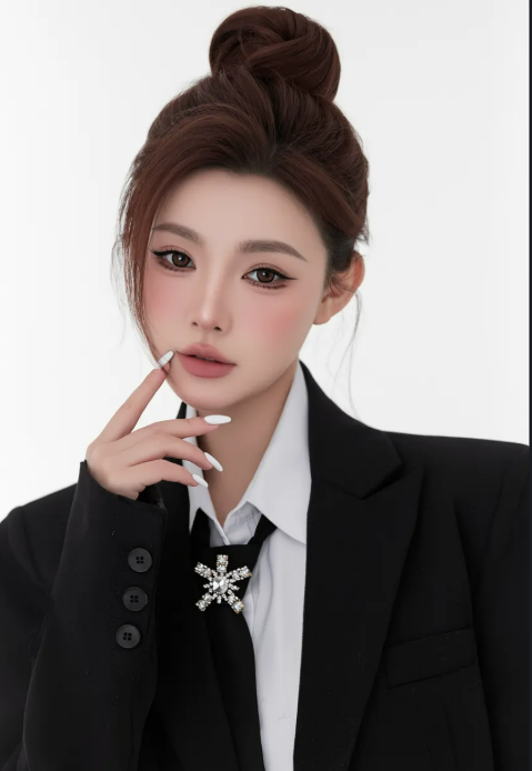 AI headshot with multiple hairstyle variations
